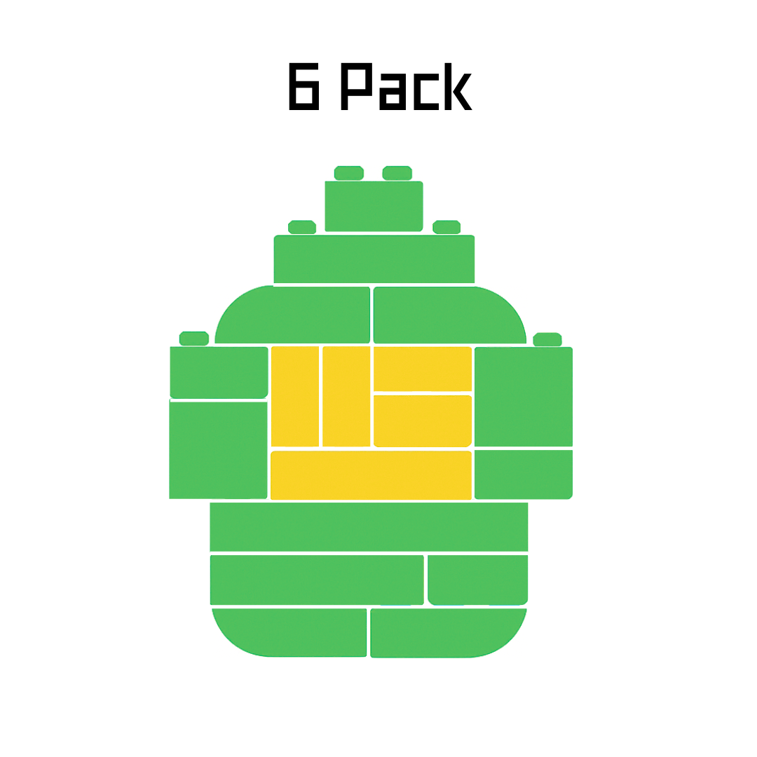 Green and Yellow 6 pack