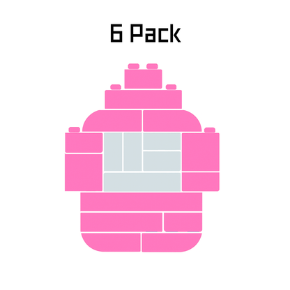 Pink and White 6 pack