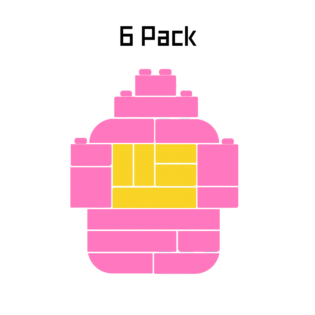 Pink and Yellow 6 pack